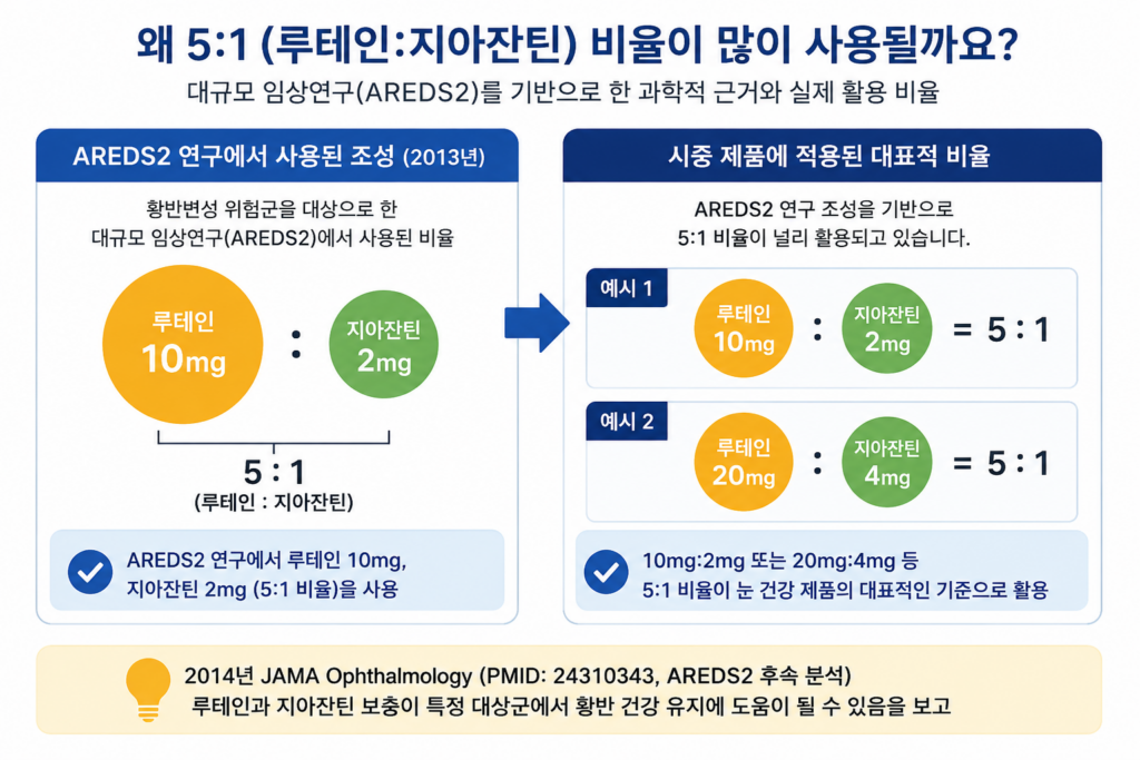 루테인 지아잔틴 5:1 비율이 많이 사용되는 이유